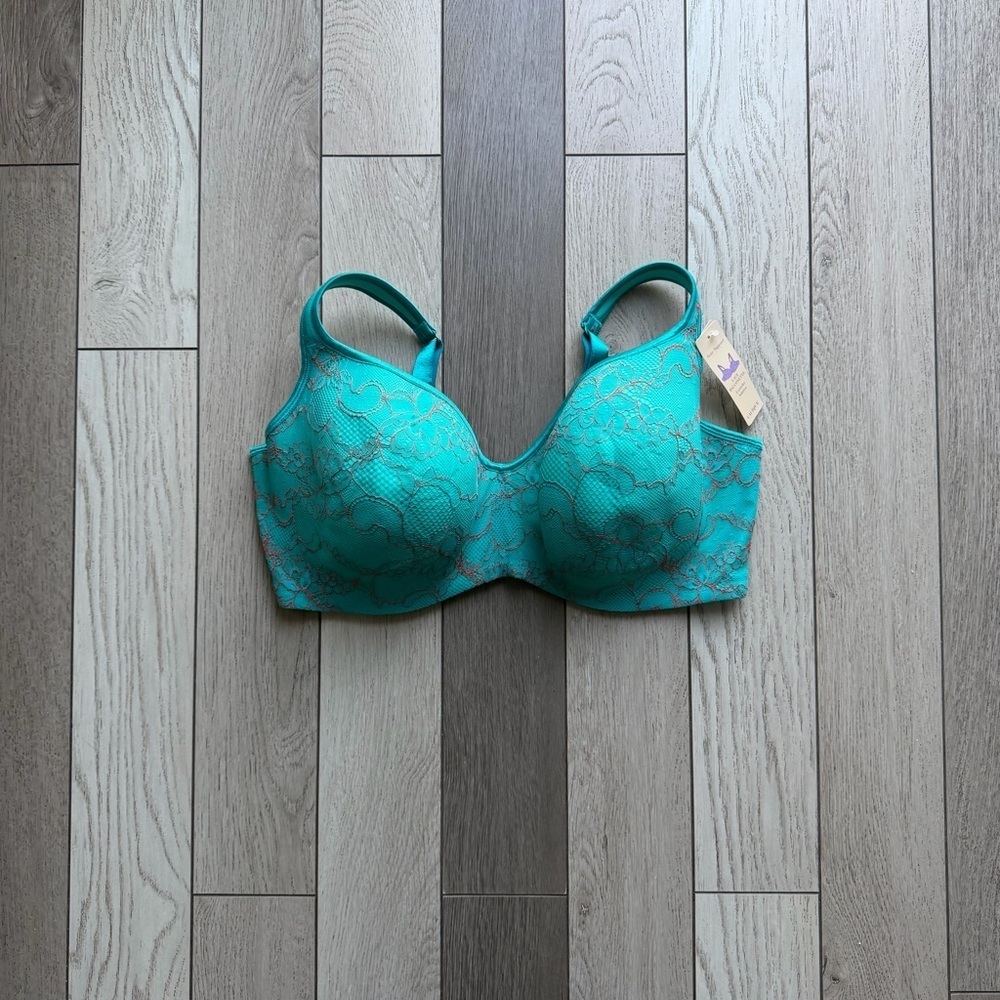 Cacique Blue Elegant Lace Teal Bra